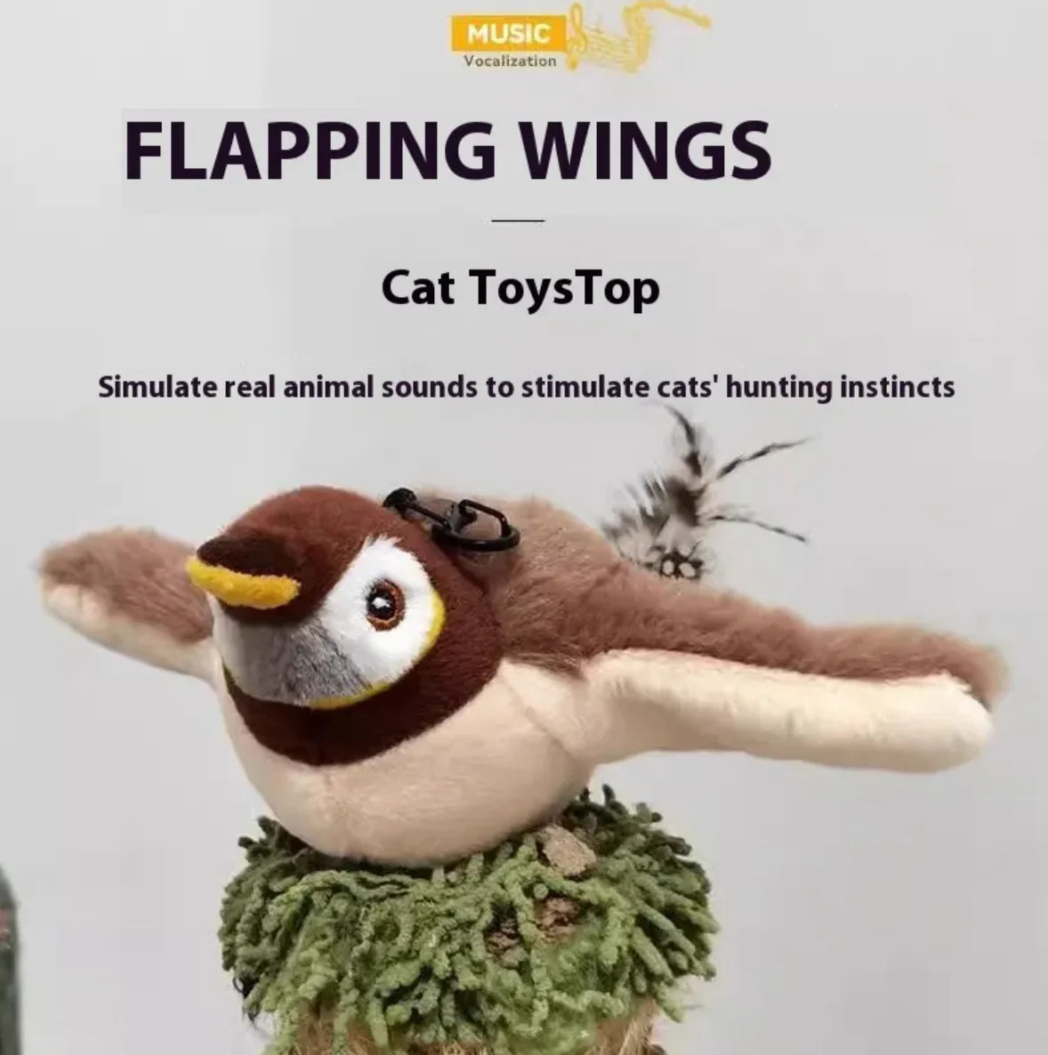 Interactive Sparrow Cat Toy - USB Rechargeable